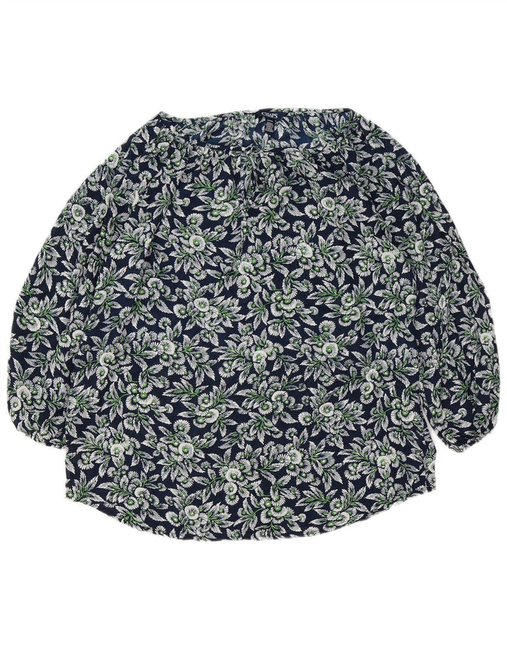 Damska bluzka oversize z rękawem 3/4 CHAPS, UK 10, mała, granatowa w kwiaty