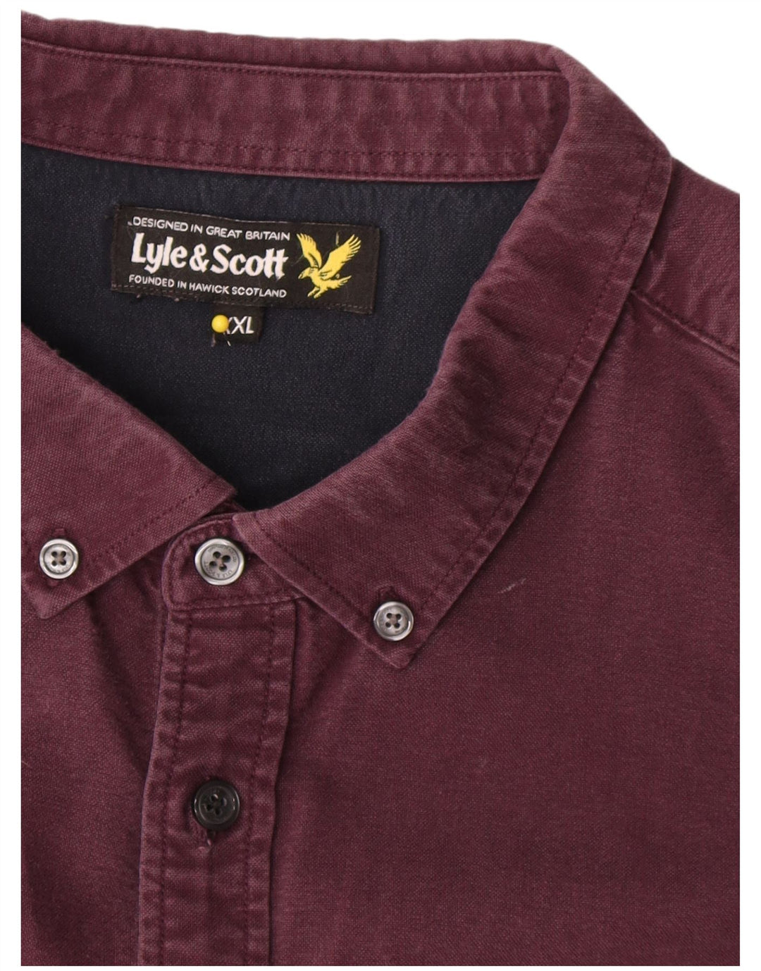 Koszula męska Lyle & Scott 2XL, bordowa, bawełniana