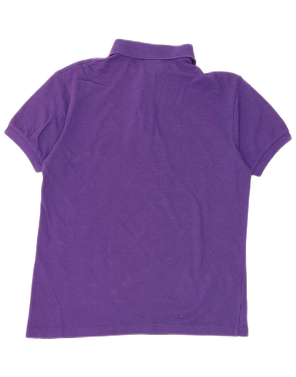 LACOSTE Boys Polo Shirt 15-16 Years Purple Cotton