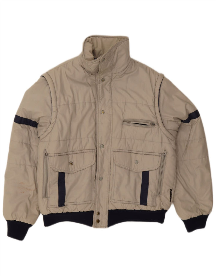 Męska kurtka użytkowa Vintage UK 38, poliester w kolorze średnioszarym