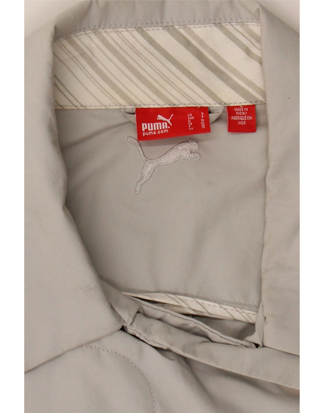 PUMA Womens Overcoat UK 10 Small Grey Polyester Vintage Puma and Second-Hand Puma from Messina Hembry 