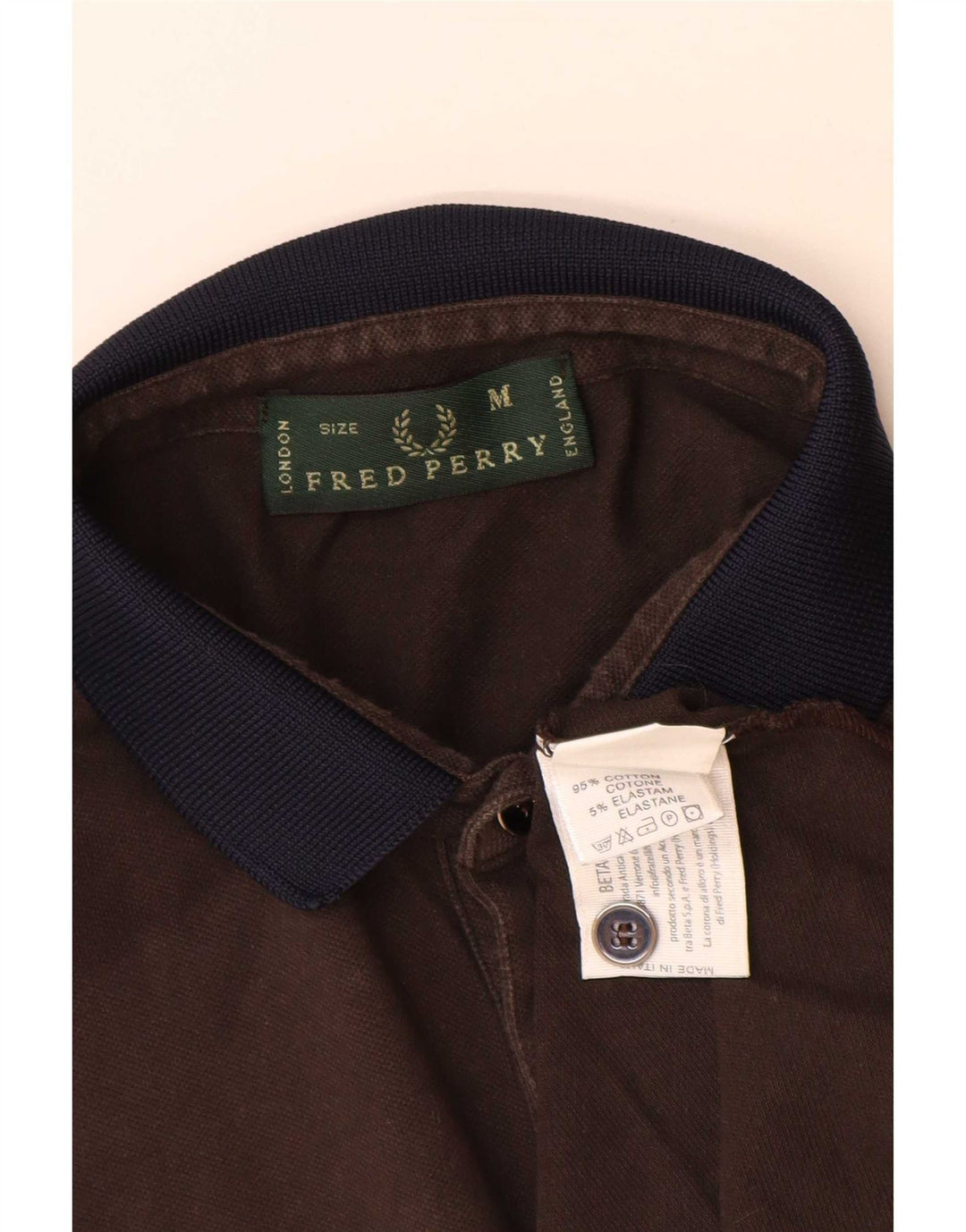 Męska koszulka polo do rugby Fred Perry z długim rękawem, średnio brązowa, bawełniana