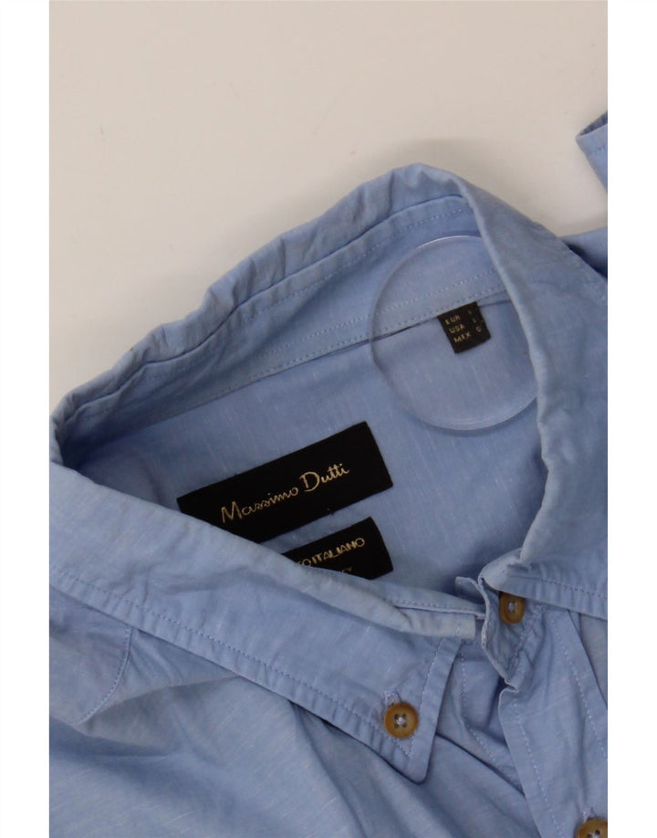 MASSIMO DUTTI Mens Shirt Large Blue Vintage Massimo Dutti and Second-Hand Massimo Dutti from Messina Hembry 
