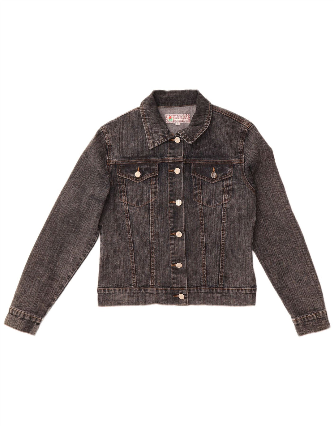 Damska kurtka dżinsowa w stylu vintage, UK 12, średnia szara bawełna