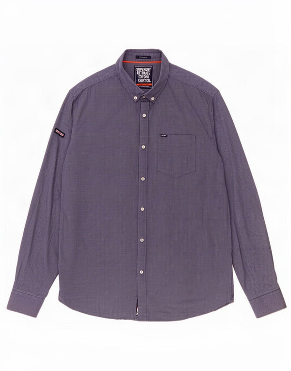 Superdry Mens Regular Fit Shirt 2XL Blue Check Cotton