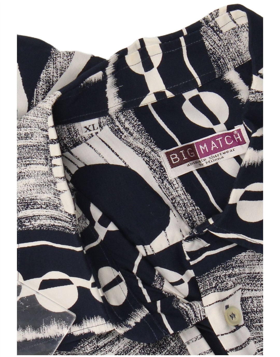 Koszula męska z krótkim rękawem Big Match XL, granatowa, geometryczna