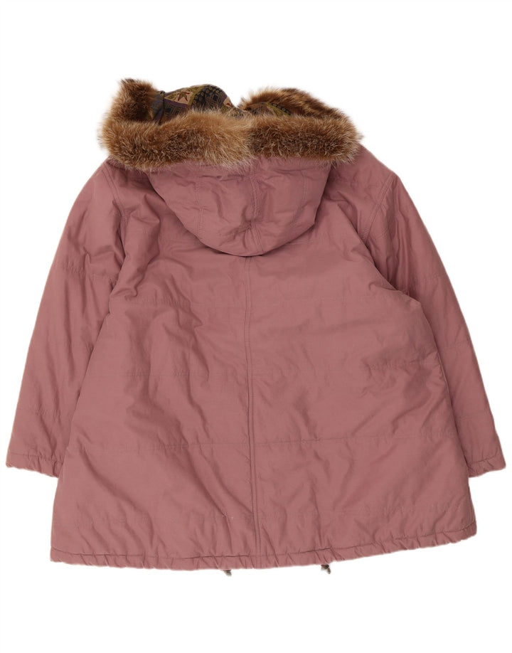 Damska kurtka parka Mabrun z kapturem, oversize IT 40, średnia różowa bawełna