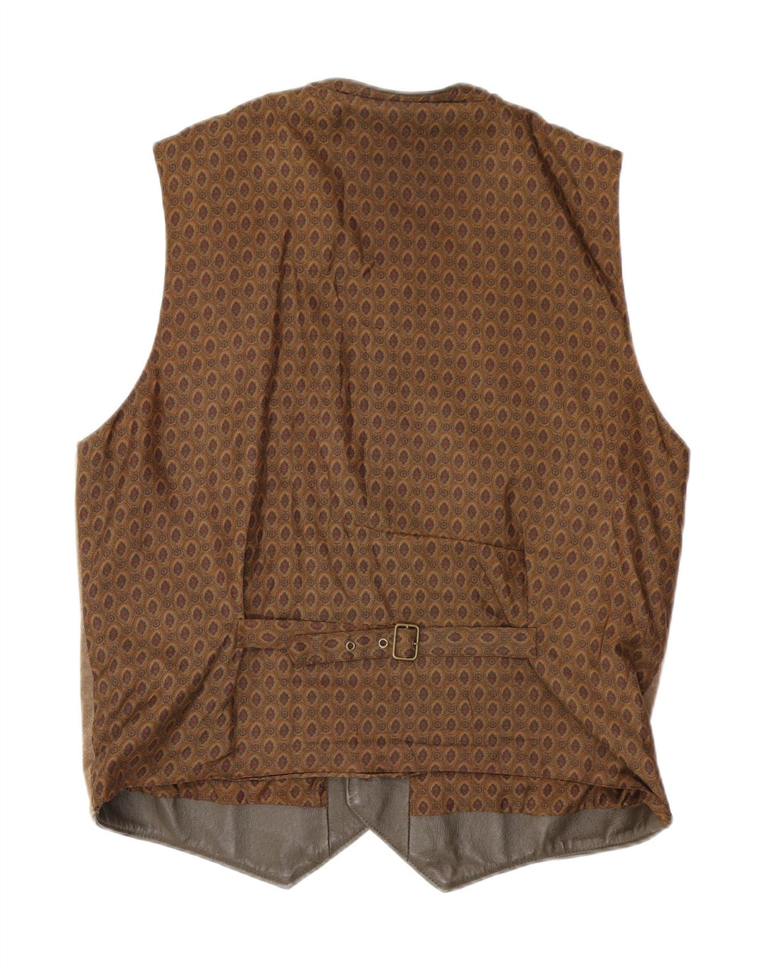 Zamszowa kamizelka męska w stylu vintage, średnio brązowa, geometryczna skóra