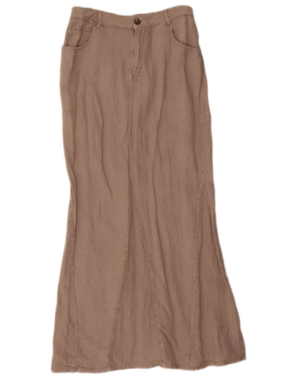 Damska spódnica maxi z wysokim stanem Zara XS W24 brązowa