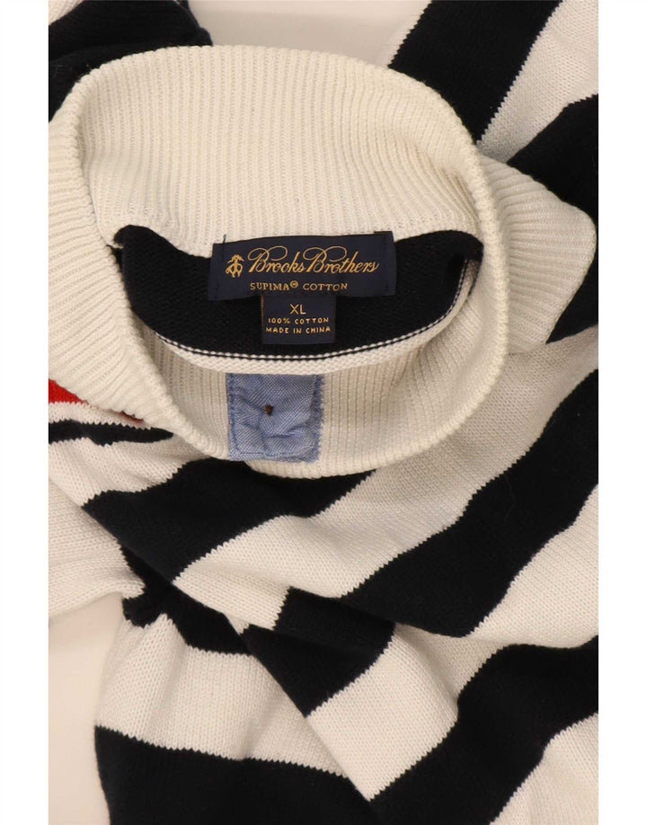 Męski sweter zapinany na guziki Brooks Brothers XL w granatowe paski