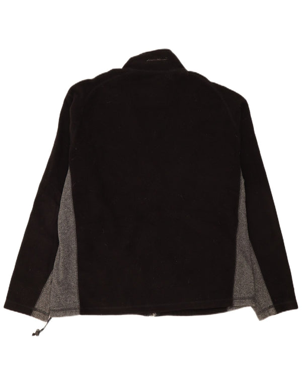 Męska kurtka polarowa EDDIE BAUER UK 40, duża, czarna, z blokami kolorów, z poliestru