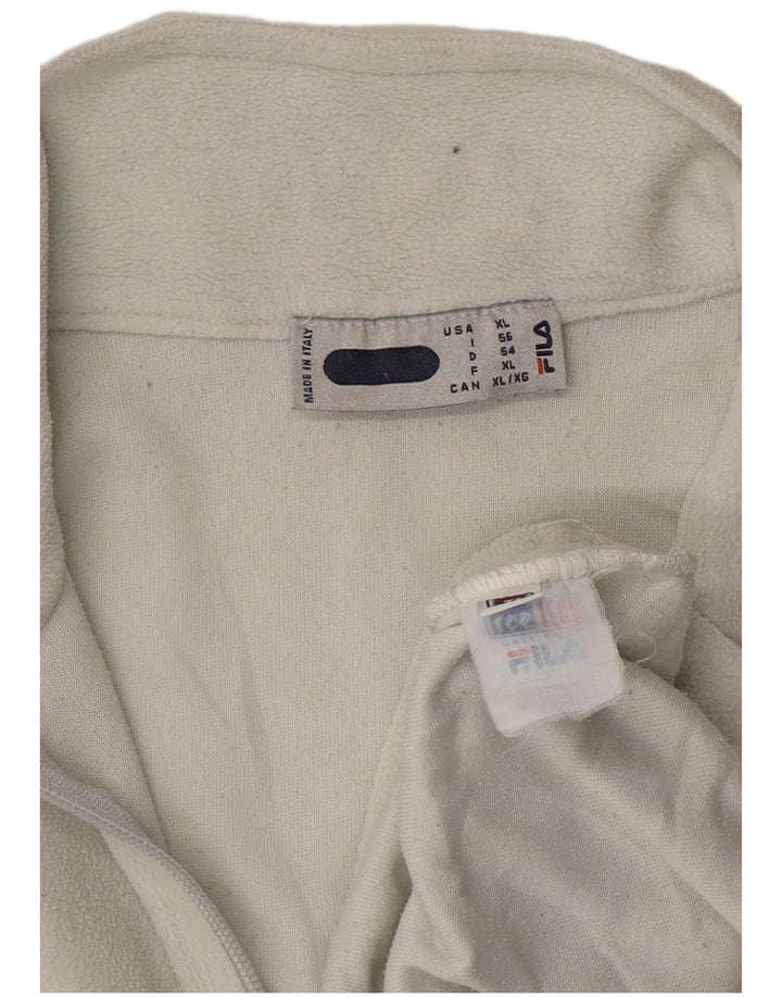 FILA Męski sweter polarowy z zamkiem błyskawicznym IT 56 XL, biały poliester