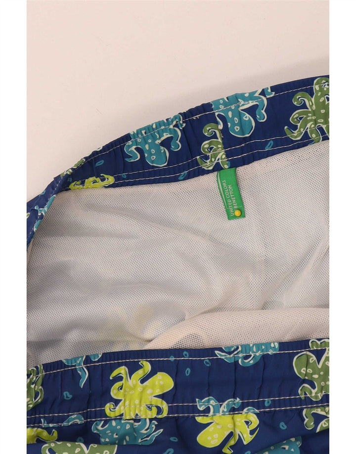 Męskie spodenki kąpielowe Benetton z abstrakcyjnym wzorem XL, niebieskie
