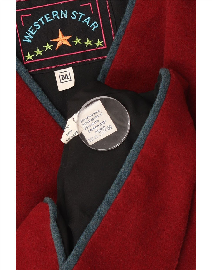 Vintage męska kamizelka, średni bordowy poliester