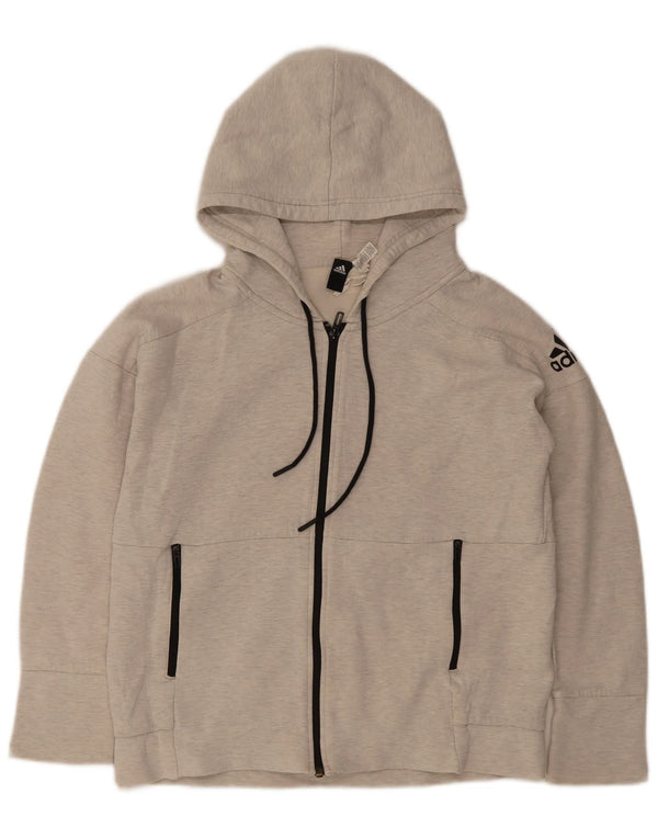 Damska bluza z kapturem Adidas Oversized Zip UK 14 Średnia szara bawełna