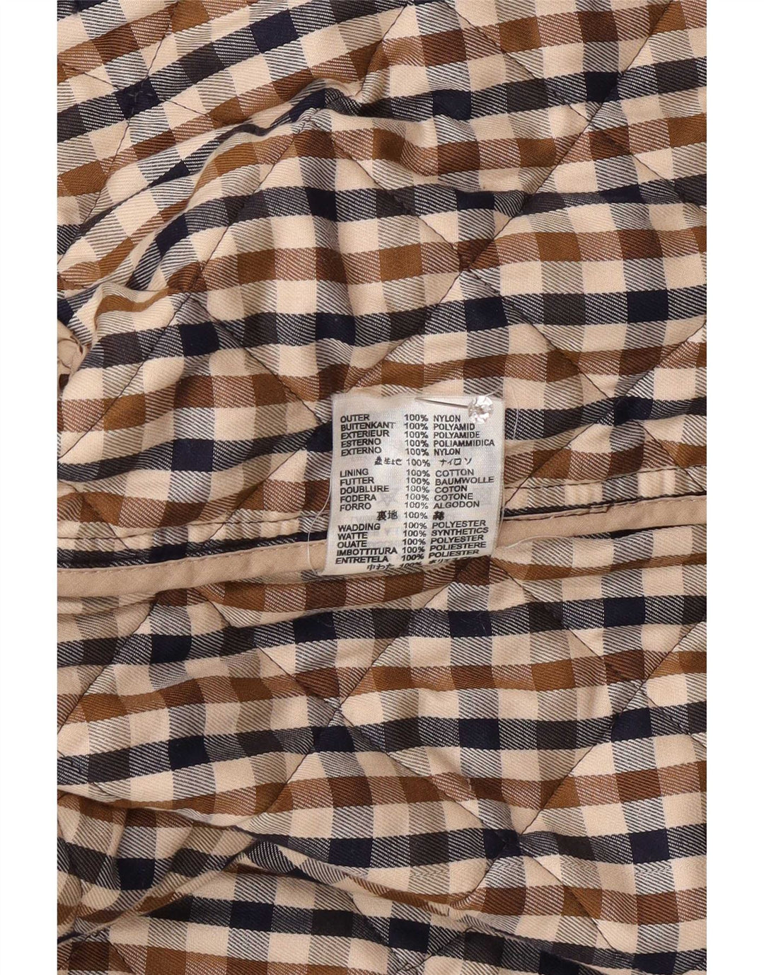 Damska pikowana kurtka Aquascutum UK 16, duży, brązowy nylon
