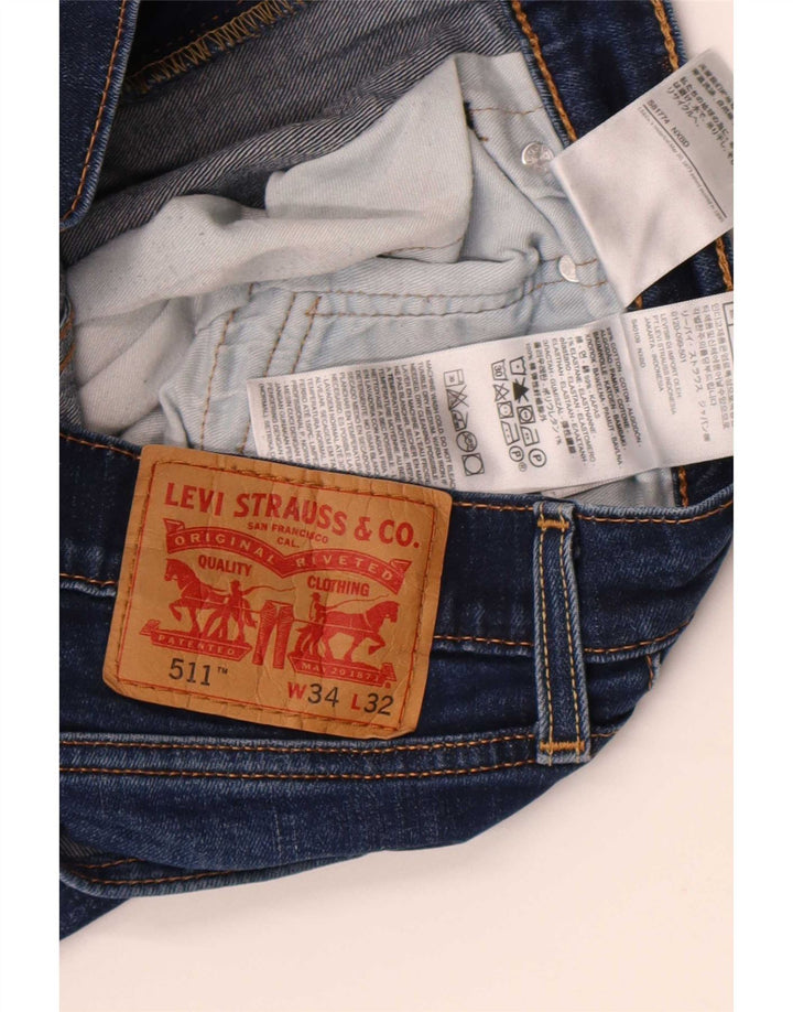 Męskie jeansy Levi's 511 Slim W34 L32 Niebieska bawełna