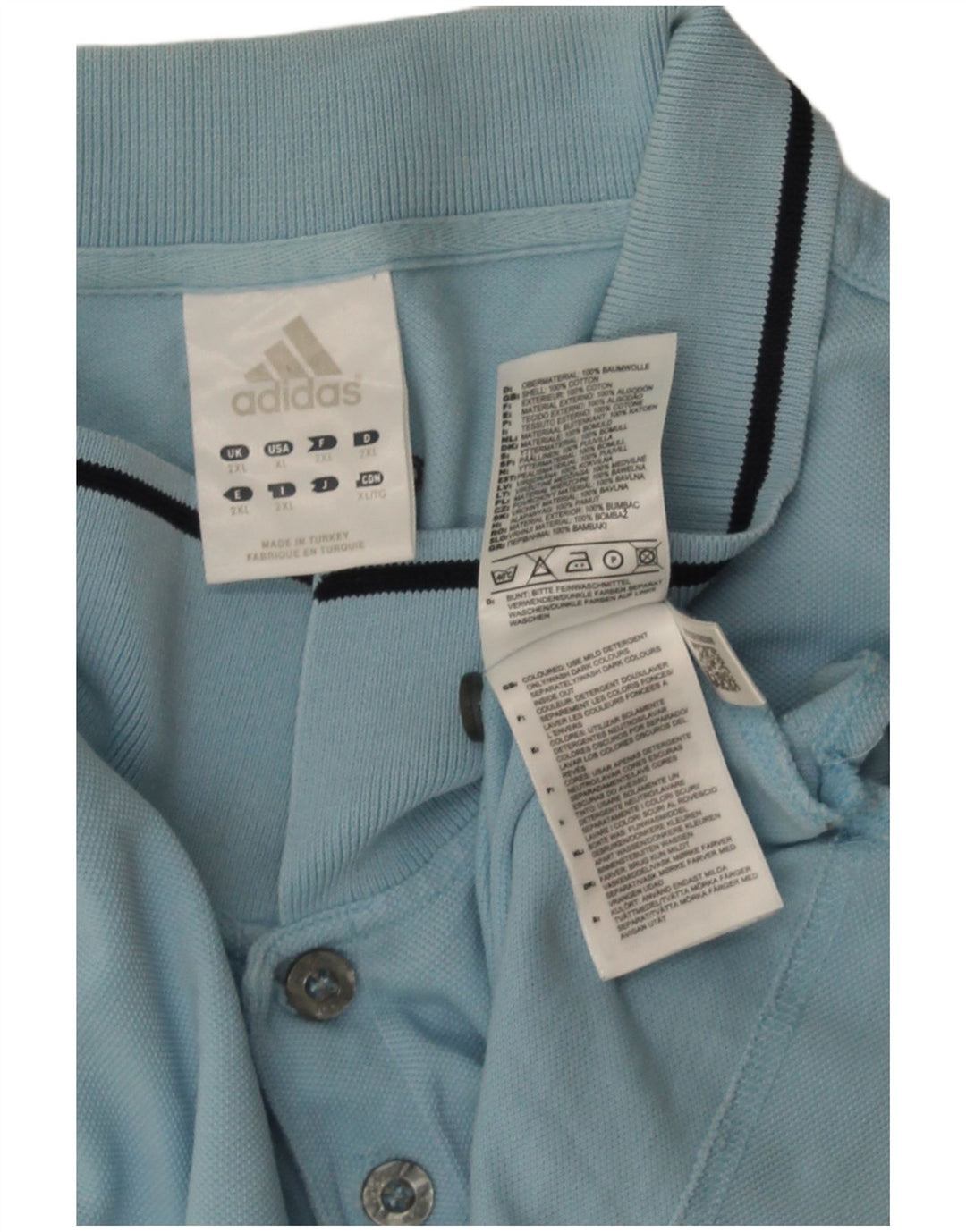 Męska koszulka polo Adidas 2XL niebieska bawełna