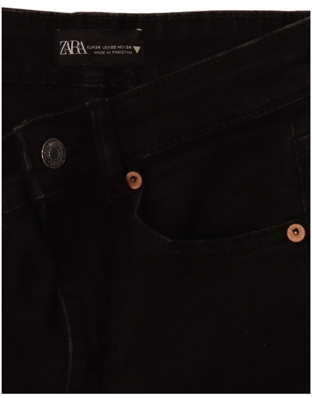 Damskie jeansy Bootcut Zara EU 34 2XS W24 L25 Czarne