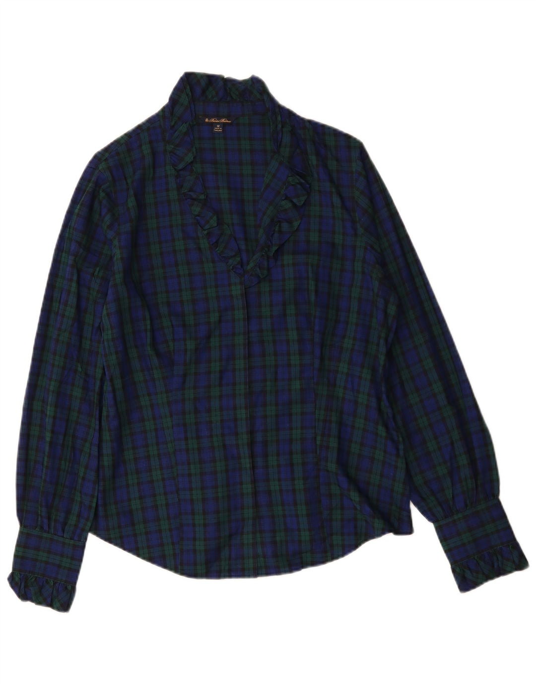 Damska bluzka koszulowa Brooks Brothers US 12, duża, bawełniana w granatową kratę