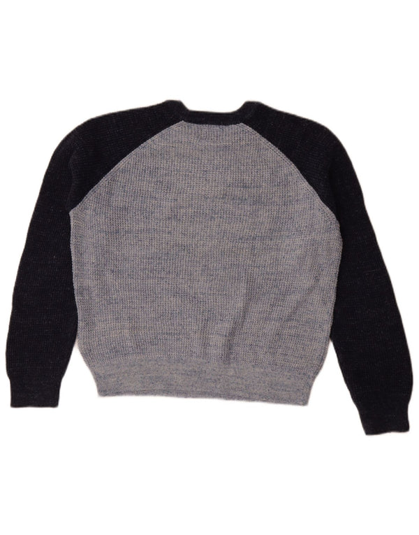 Sweter chłopięcy Gap z okrągłym dekoltem, 11-12 lat, XL, niebieska, bawełniana w bloki kolorów