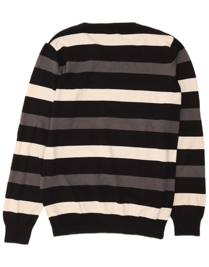Męski sweter Jack & Jones z dekoltem w kształcie litery V, średnie czarne paski