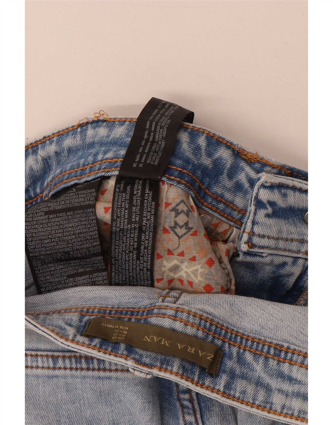 Męskie jeansy Zara w trudnej sytuacji, EU 40 Medium W31 L26, niebieska bawełna