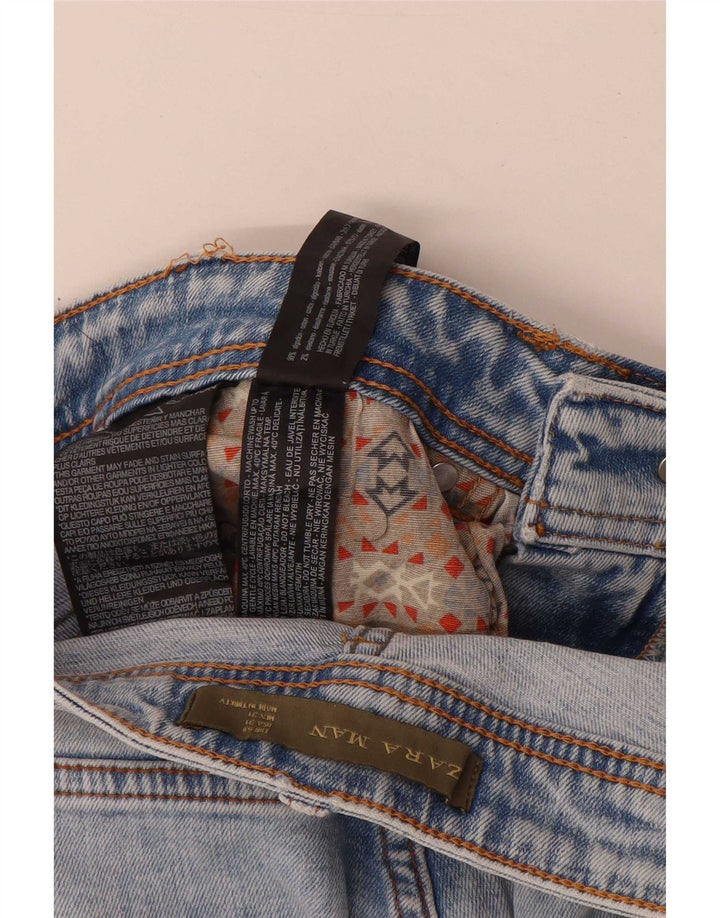 Męskie jeansy Zara w trudnej sytuacji, EU 40 Medium W31 L26, niebieska bawełna