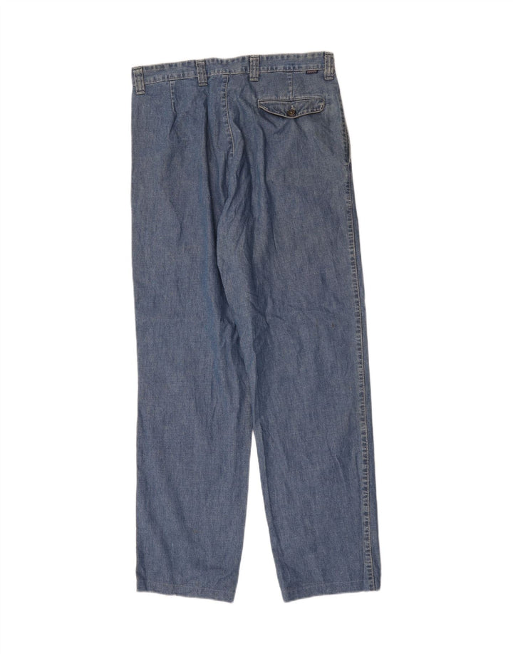 Vintage damskie proste dżinsy W33 L34 niebieskie
