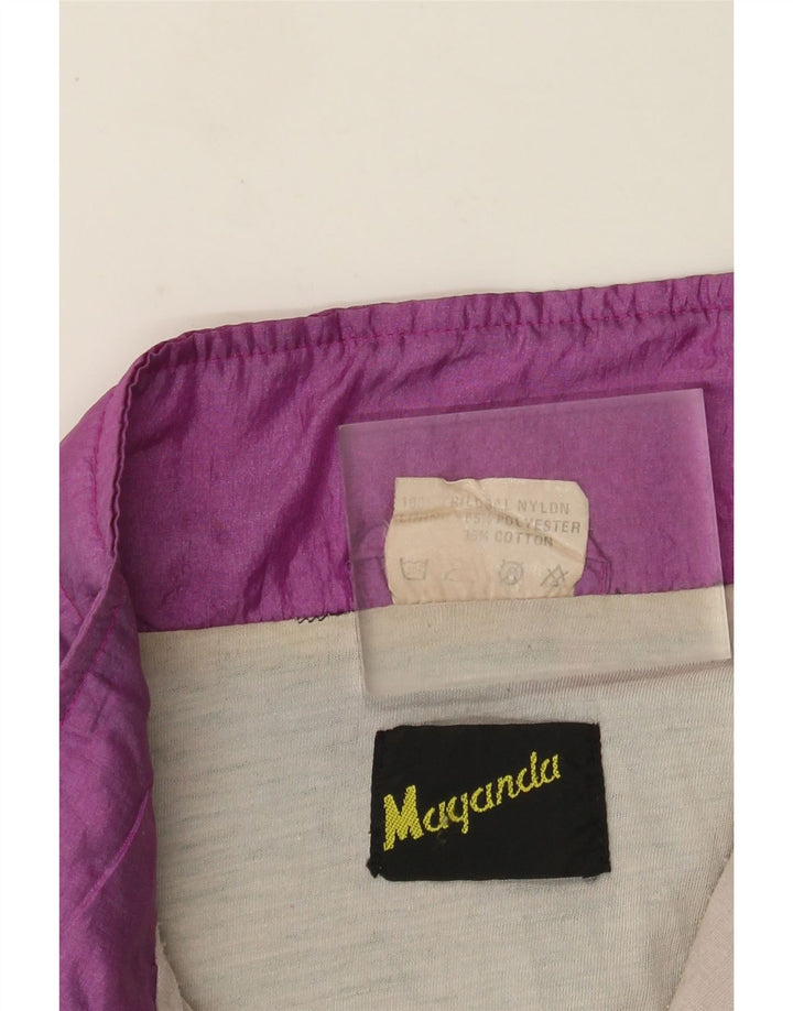 Męska kurtka dresowa w stylu vintage, średni czarny nylon w blokach kolorystycznych