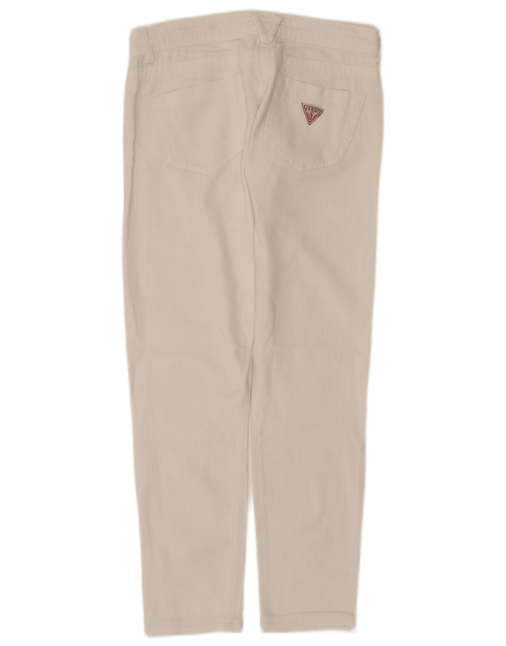 Guess Damskie jeansy slim W28 L27 Białe bawełniane