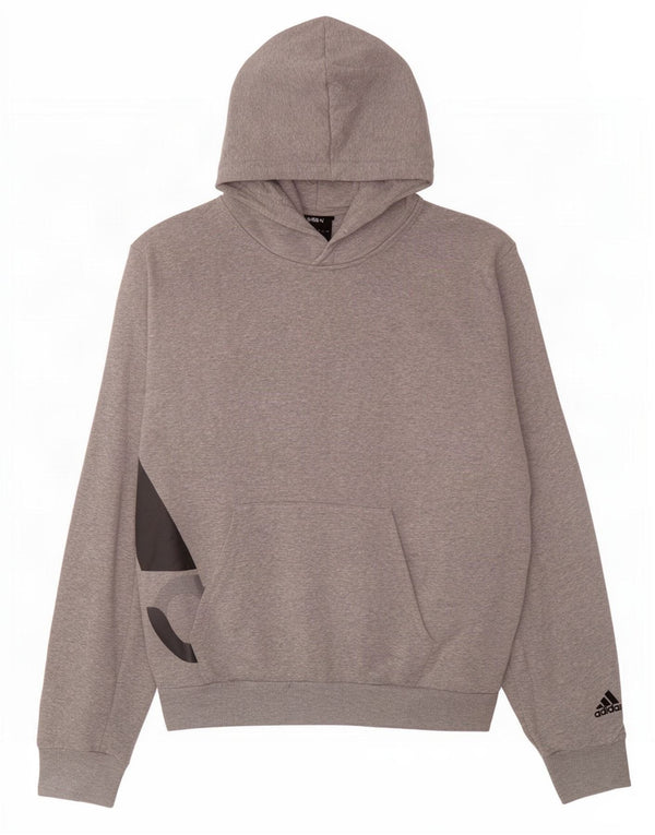 Męska bluza z kapturem Adidas z grafiką, duża, szara, nakrapiana bawełna