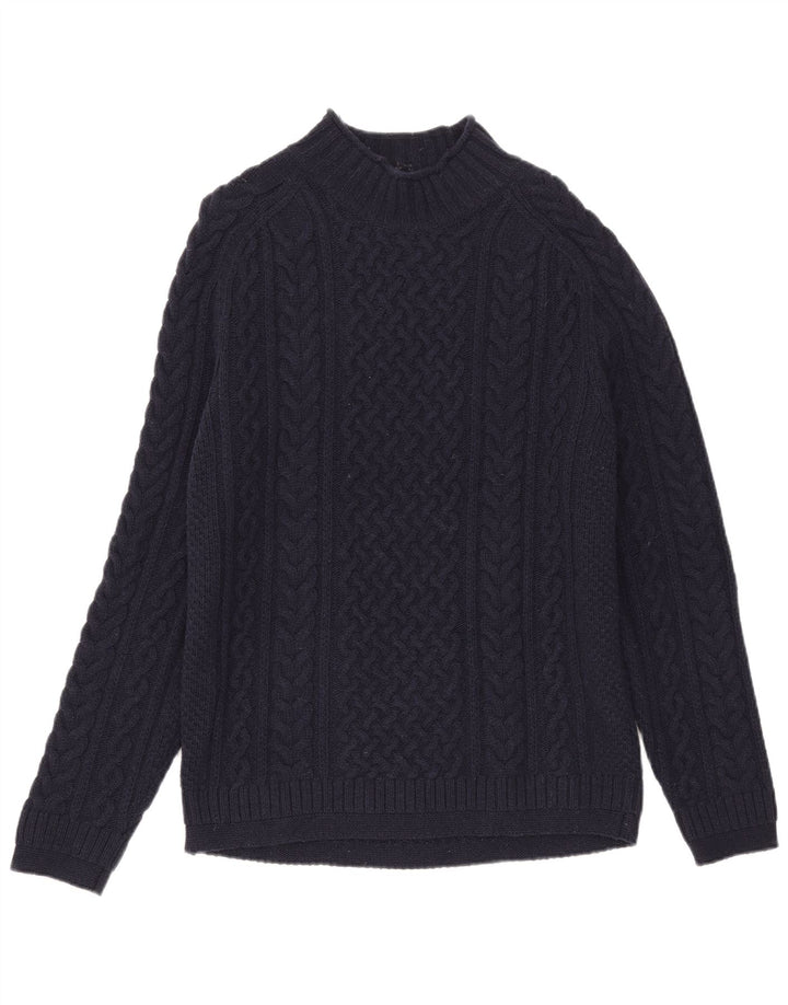 Sweter damski Massimo Dutti z golfem UK 16, duży, granatowy, wełniany