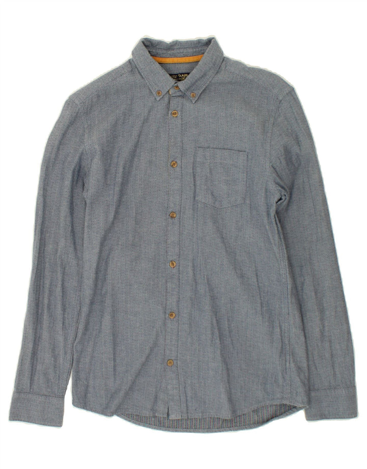 JULES Mens Slim Shirt Medium Grey Spotted Cotton Vintage Jules and Second-Hand Jules from Messina Hembry 