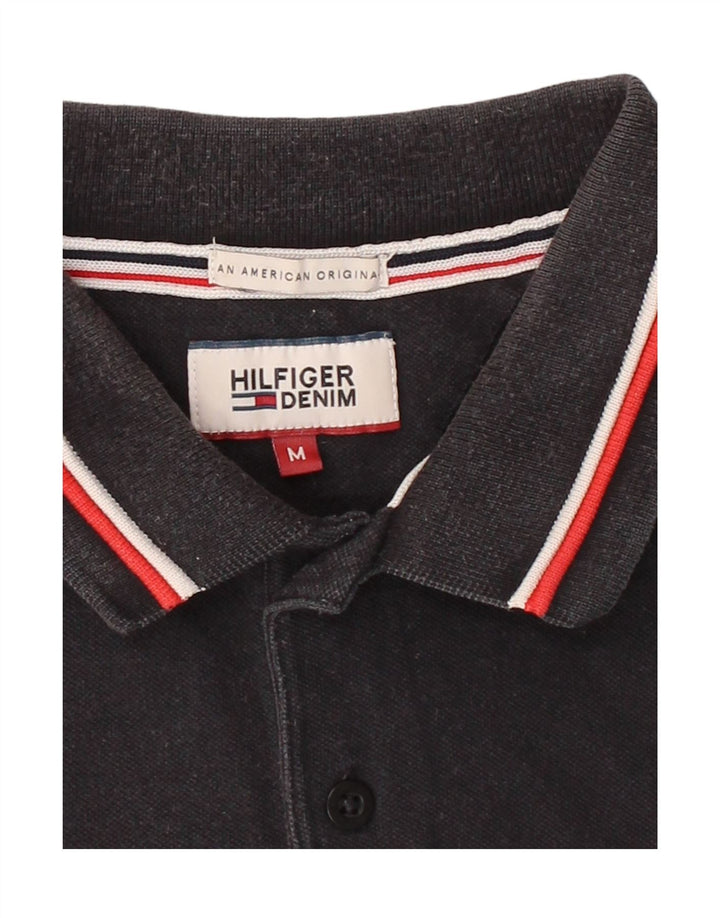 TOMMY HILFIGER Mens Polo Shirt Medium Navy Blue Cotton