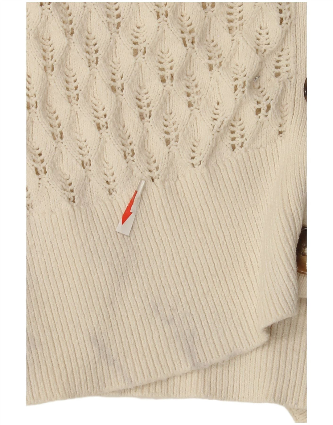 Marks & Spencer Damski sweter kardigan UK 14, duży, biały, bawełniany