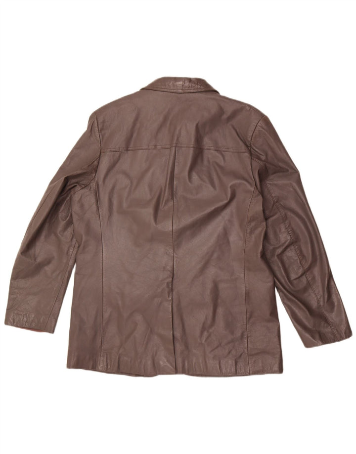 Vintage męska skórzana marynarka zapinana na 2 guziki UK 44 2XL brązowa skóra