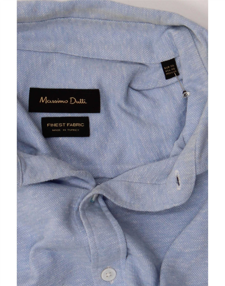 Koszula męska Massimo Dutti 2XL niebieska, bawełniana