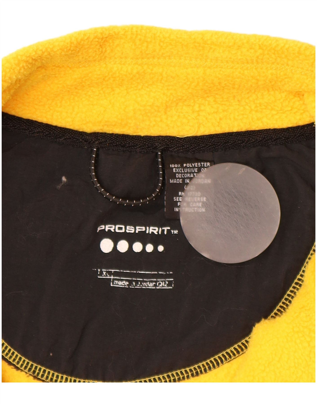 Męski sweter polarowy XL z zamkiem błyskawicznym w stylu VINTAGE, żółty poliester