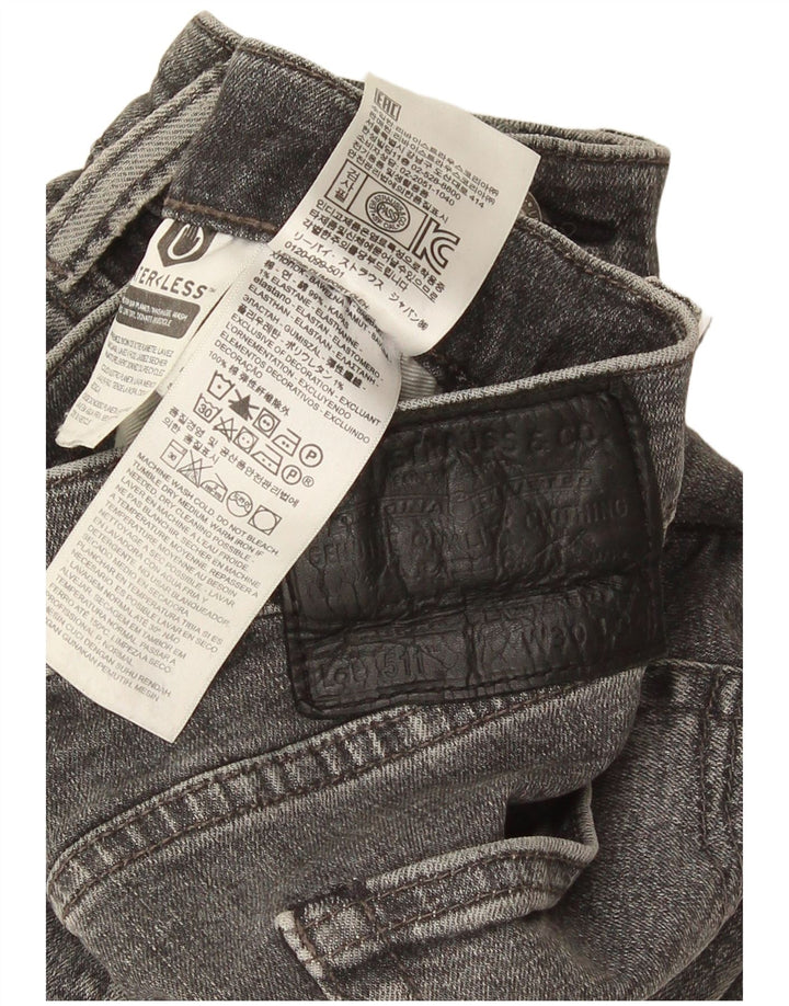 Męskie jeansy Levi's 511 Slim W30 L34 Szara bawełna