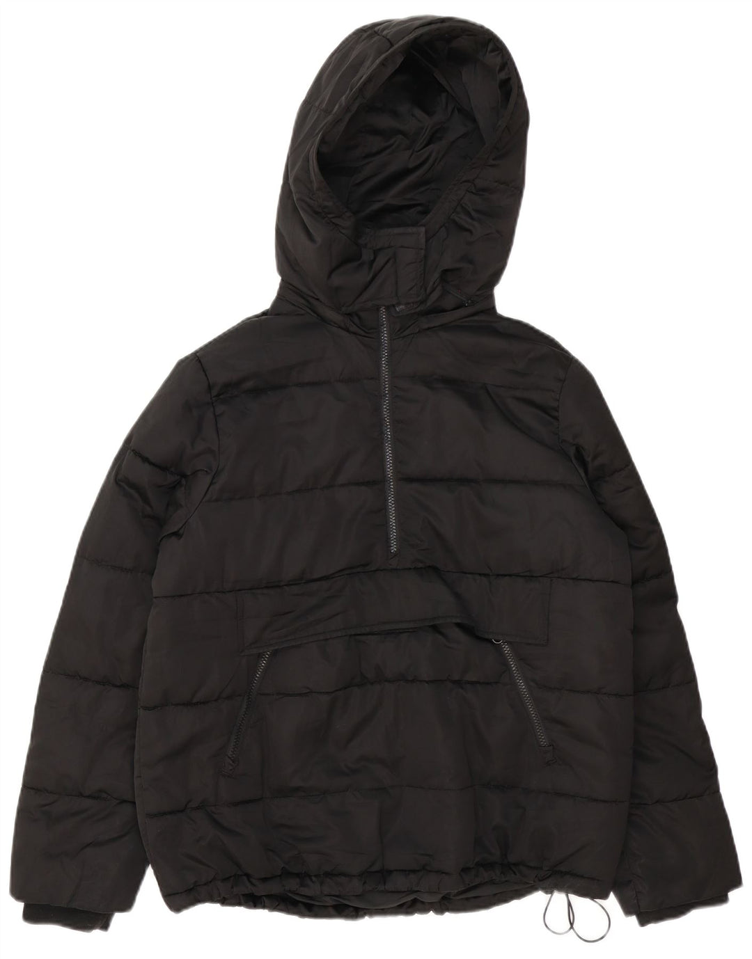 Damska, oversize'owa, wyściełana kurtka Anorak z kapturem Zara UK 10, mała czarna
