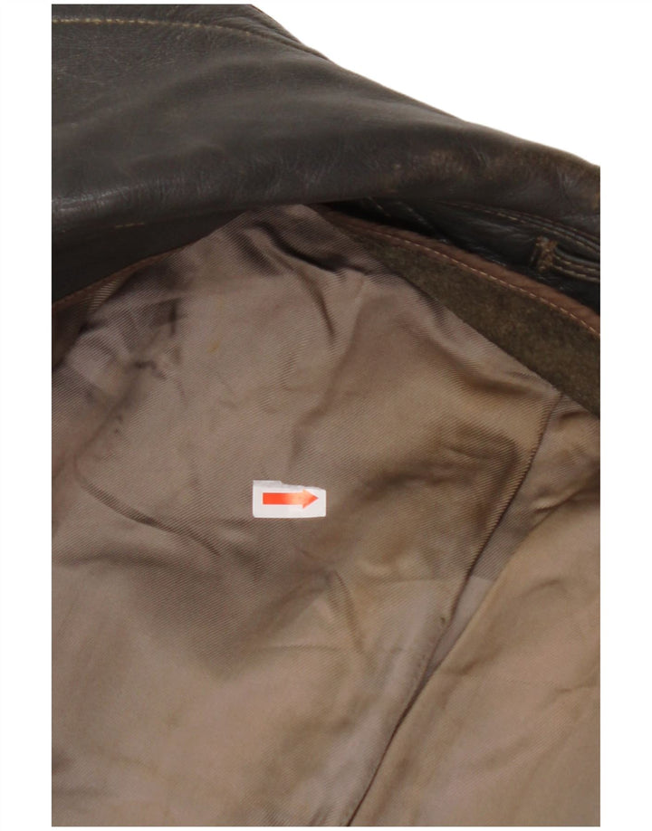 Damska kurtka skórzana VINTAGE UK 14, średnia czarna