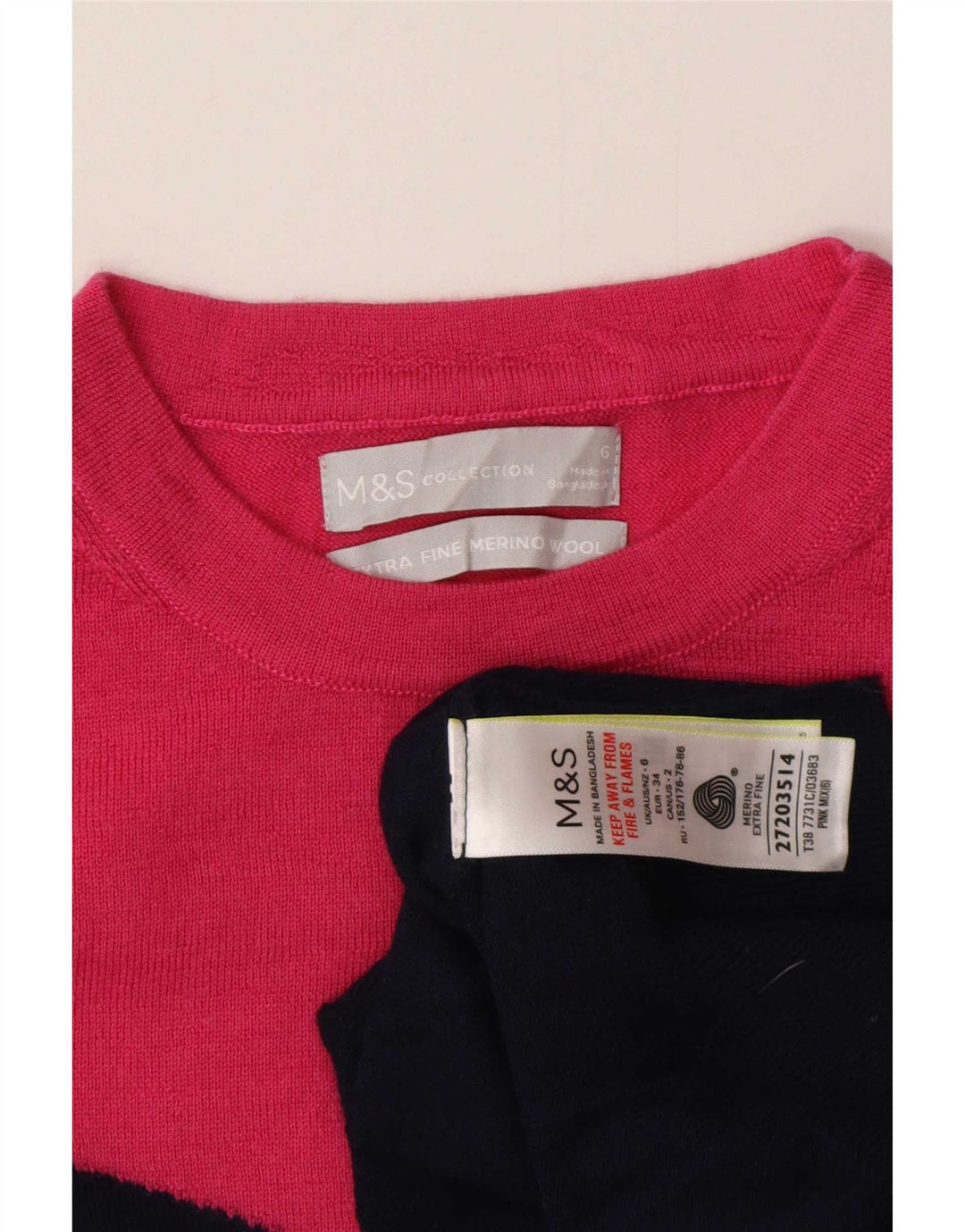 Marks & Spencer Damski sweter z okrągłym dekoltem, UK 6 XS, wielokolorowy