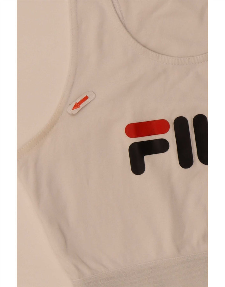 Damska kamizelka Fila Crop Graphic Top UK 8 Small White
