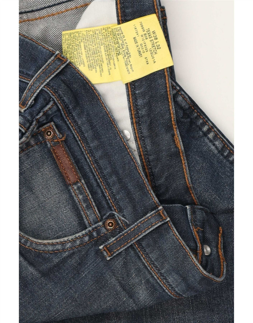 Męskie jeansy Wrangler Texas Stretch Straight W38 L29 Niebieskie, bawełniane