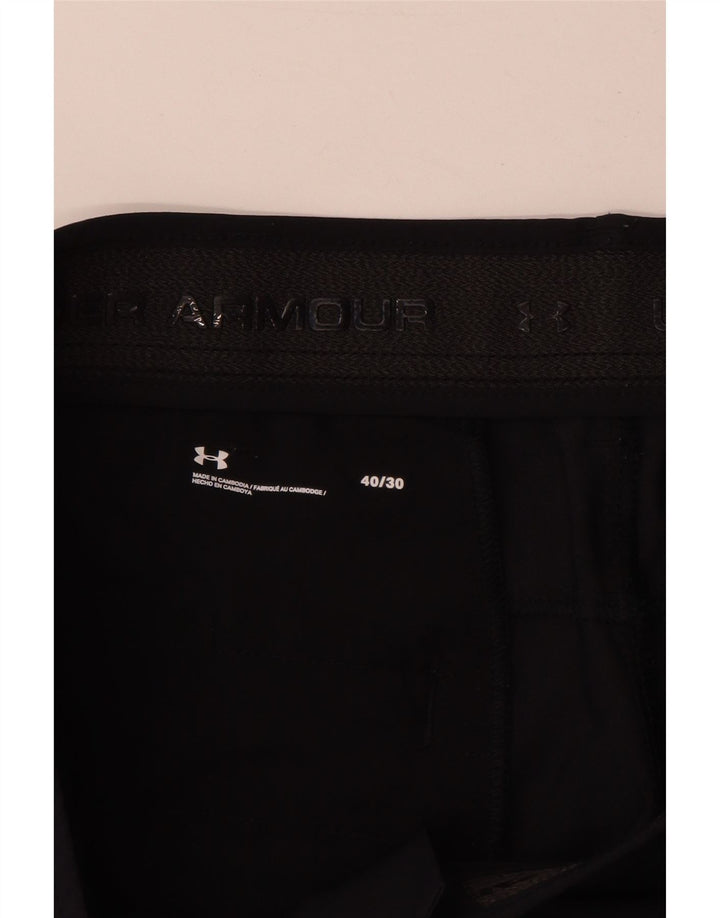 Męskie proste spodnie chino Under Armour W40 L30, czarny poliester