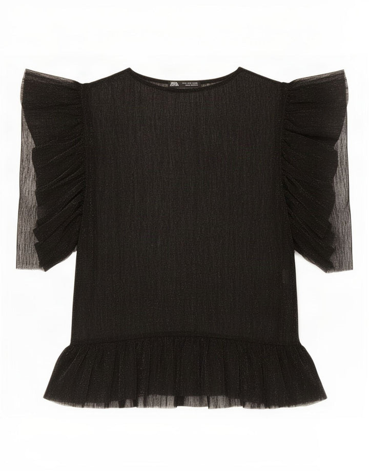 Top damski Zara See Through UK 10 Small Black