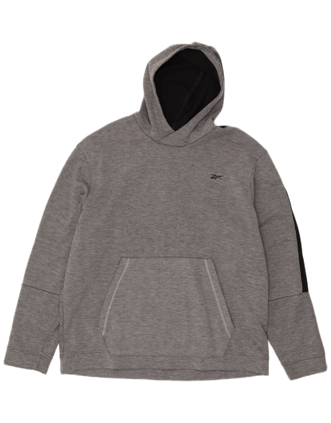 Męski sweter z kapturem Reebok XL, szary, z blokami kolorów, poliester