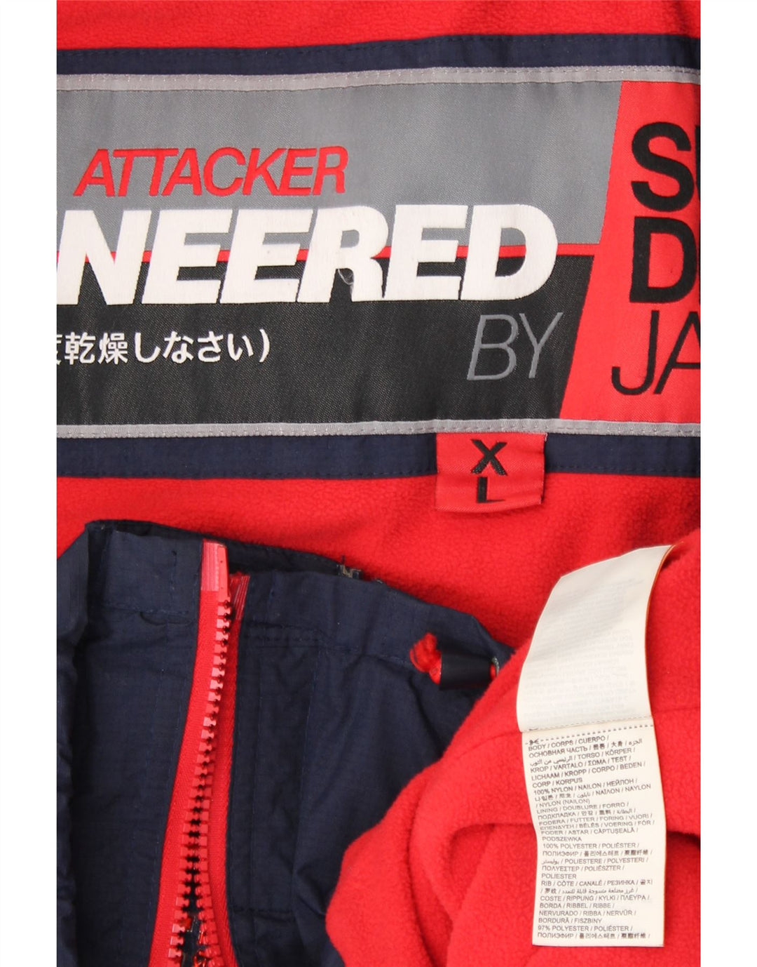 Damska kurtka wiatrówka SUPERDRY UK 18 XL Granatowy nylon