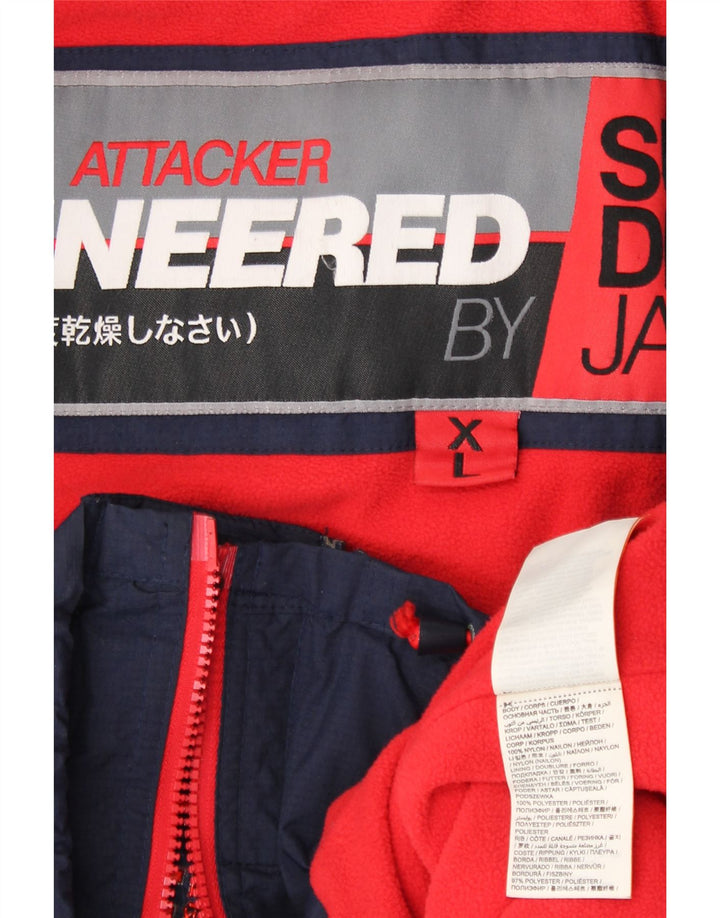 Damska kurtka wiatrówka SUPERDRY UK 18 XL Granatowy nylon